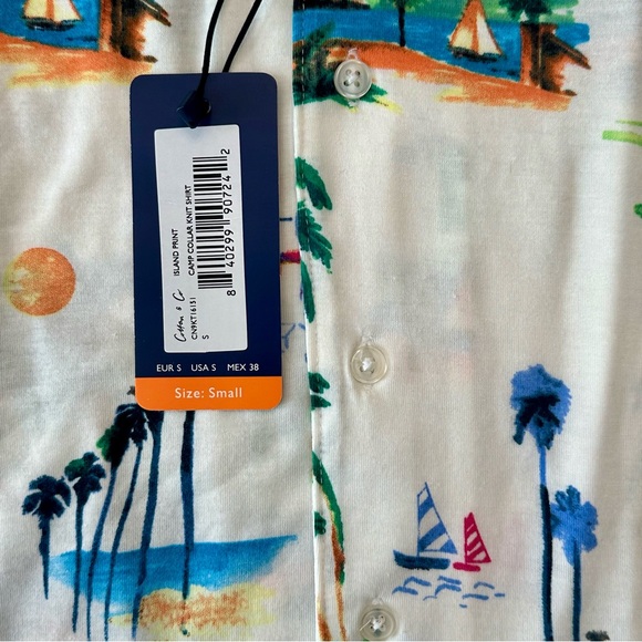 COTTON AND CO TROPICAL RELAXED BEACH SHIRT ISLAND FIT BUTTON UP - Picture 7 of 8